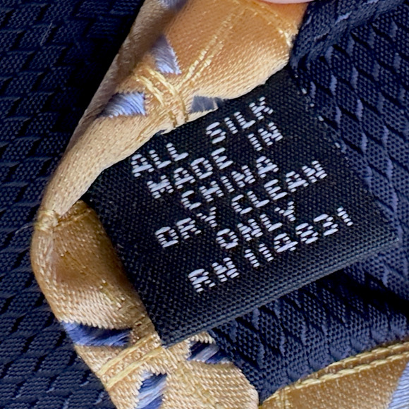 Paul Dione 100% Silk Dress Tie Gold Bold Check Window Pane Pattern 59" 4" - Picture 7 of 10